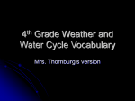 4th Grade Weather and Water Cycle Vocabulary