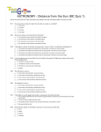 ASTRONOMY - Distance from the Sun (MC Quiz 1)