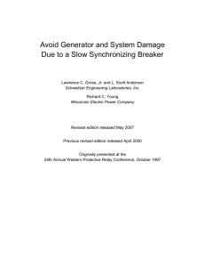 Avoid Generator and System Damage Due to a Slow Synchronizing