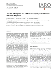 Towards a Diagnosis of Cochlear Neuropathy with Envelope