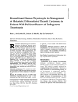 Recombinant Human Thyrotropin for Management of Metastatic