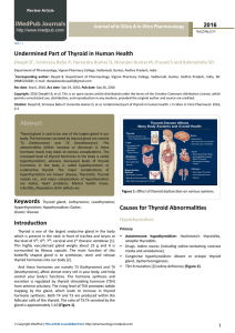 Undermined Part of Thyroid in Human Health Abstract Introduction