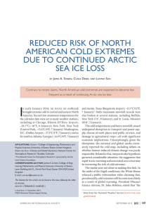REDUCED RISK OF NORTH AMERICAN COLD EXTREMES DUE