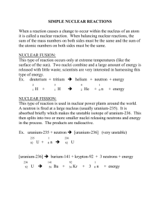 SIMPLE NUCLEAR REACTIONS