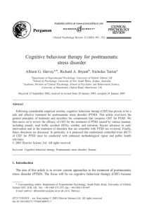 Cognitive behaviour therapy for posttraumatic stress disorder