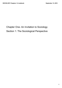 SOCIOLOGY Chapters 1