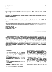 The nucleotide sequence and derived amino acid