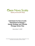 Submission for Nova Scotia Department of Energy`s Energy Strategy