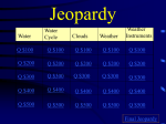 Weather and Water Cycle Jeopardy