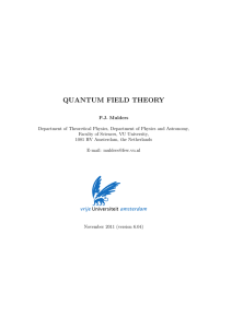 QUANTUM FIELD THEORY