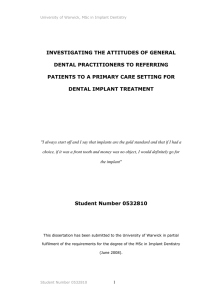 investigating the attitudes of general dental practitioners to referring