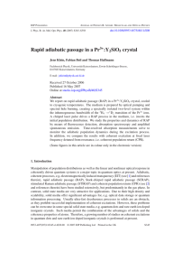 Rapid adiabatic passage in a Pr3+:Y2SiO5 crystal - IAP TU