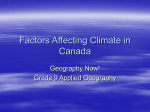 Factors Affecting Climate in Canada