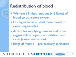 Redistribution of blood and heart rate range
