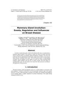 Mammary Gland Involution: Events, Regulation and