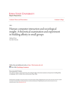 Human-computer interaction and sociological insight