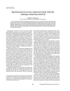 Spontaneous recovery varies inversely with the training–extinction