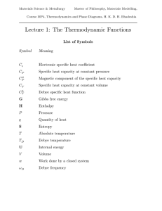 Thermodynamic functions - Phase Transformations Group