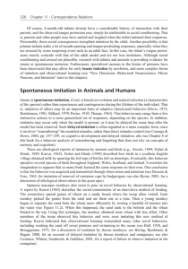 Spontaneous Imitation in Animals and Humans