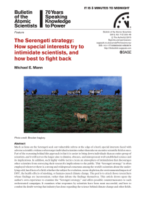 The Serengeti strategy: How special interests try to intimidate