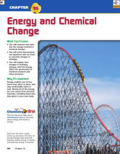 Chapter 16: Energy and Chemical Change