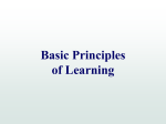 Basic Principles of Learning