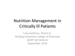 Nutrition Management in Critically Patients