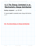 6-3 The Energy Contained in an Electrostatic Charge Distribution