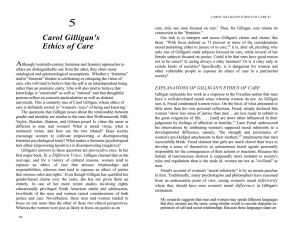 Carol Gilligan`s Ethics of Care