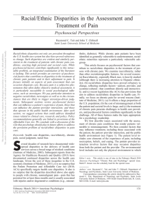 Racial/Ethnic Disparities in the Assessment and Treatment of Pain