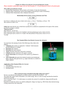 Effects of an Electric Current and Domestic Circuits