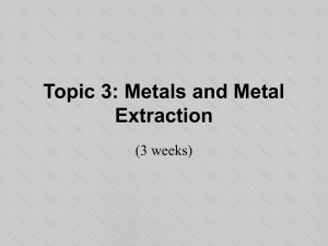 Topic 3: Metals and Metal Extraction
