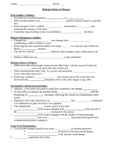 Biological Basis of Memory