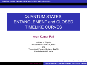 QUANTUM STATES, ENTANGLEMENT and CLOSED TIMELIKE
