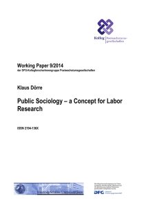 Public Sociology – a Concept for Labor Research