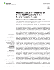 Modeling Larval Connectivity of Coral Reef Organisms in the Kenya