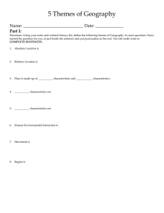5 Themes of Geography Worksheet