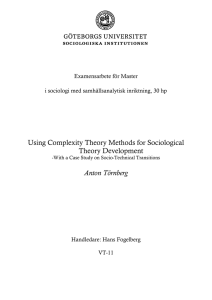 Using Complexity Theory Methods for Sociological Theory