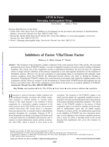 Inhibitors of Factor VIIa/Tissue Factor