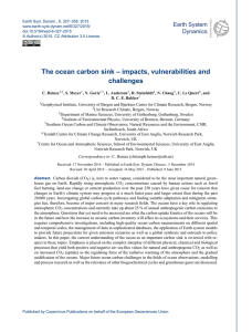The ocean carbon sink – impacts, vulnerabilities and challenges