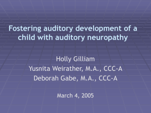 Fostering auditory development of a child with auditory neuropathy