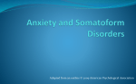 Anxiety and Somatoform Disorders