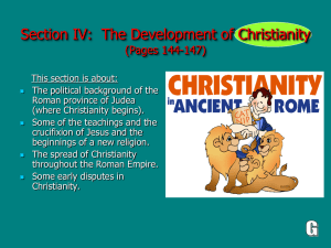 (Section IV): The Development of Christianity