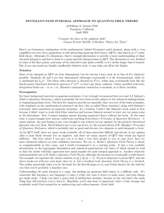 FEYNMANWS PATH INTEGRAL APPROACH TO QUANTUM FIELD