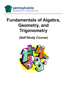 Fundamentals of Algebra, G t d Geometry, and Trigonometry