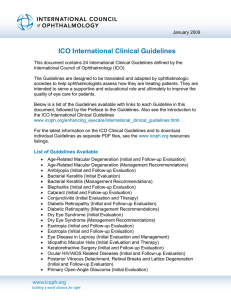 Goals and Objectives - International Council of Ophthalmology