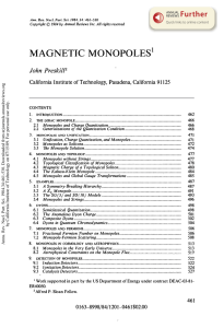 Magnetic Monopoles - Caltech Particle Theory