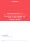 Application , First, Law of Thermodynamics