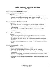 Wildlife Management Course Outline