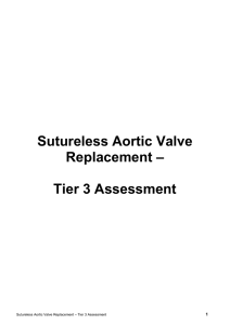 Sutureless Aortic Valve Replacement * Tier 3